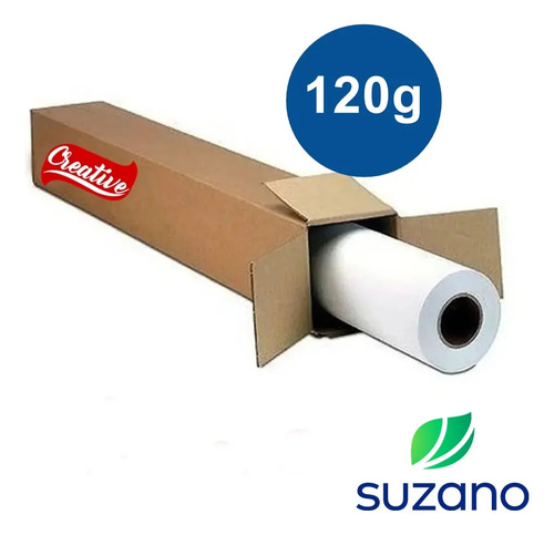 Bobina Sulfite Para Plotter 120G 61 Cm X 50 Mts A1 Creative Branco - imagem 2
