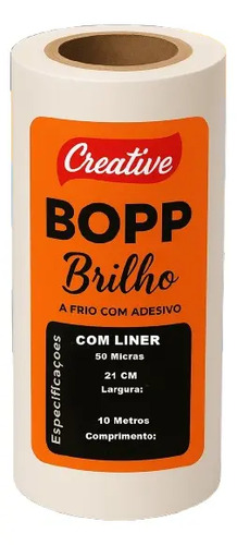 Rolo Adesivo Bopp 21 Cm X 10 Metros Laminação A Frio Transparente A4
