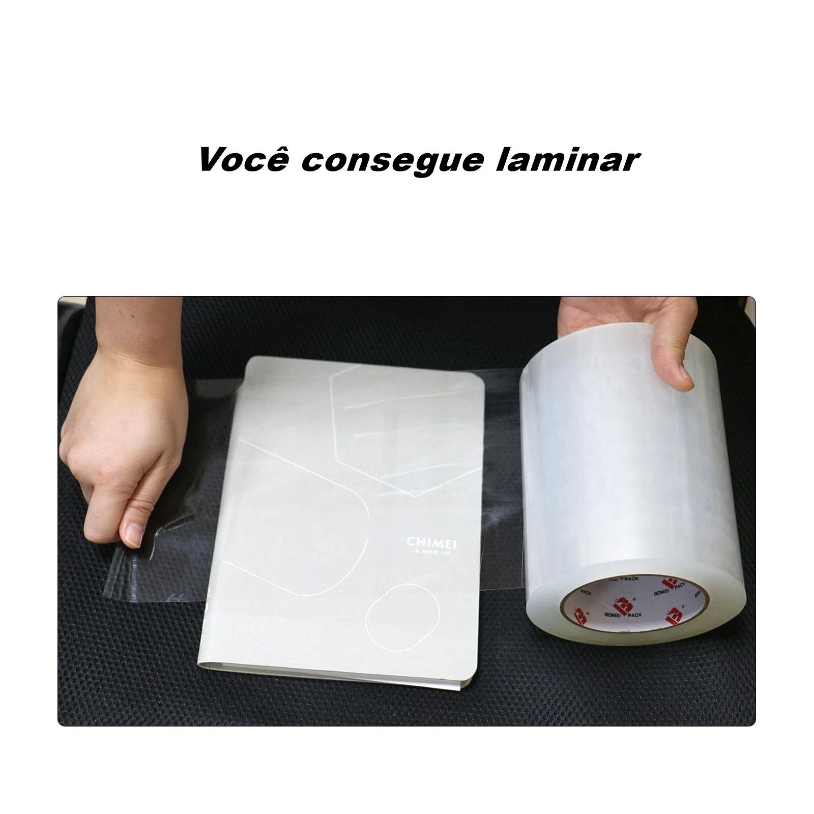 Fita Adesiva 33 Cm X 100 Metros Transparente Creative Transparente Liso Transparente - imagem 4