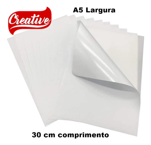 100 Folhas Offset Adesivas Largura A5 Comprimento 30 Cm Branco - imagem 2