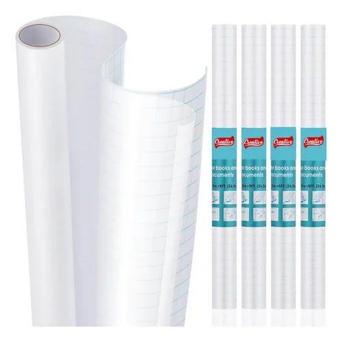 Papel Adesivo 45Cm X 5 Metros Vinilico Rolo 55 Micras Transparente