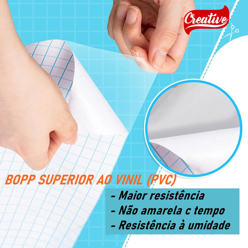 Papel Adesivo 45Cm X 5 Metros Vinilico Rolo 55 Micras Transparente - imagem 2