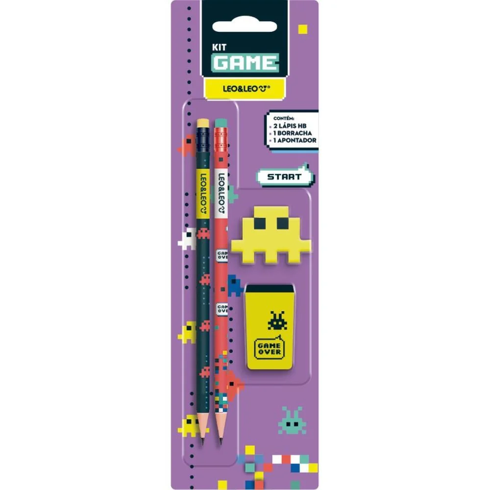 Kit Escolar Game Hb C/04 Pecas Leonora (Blister)