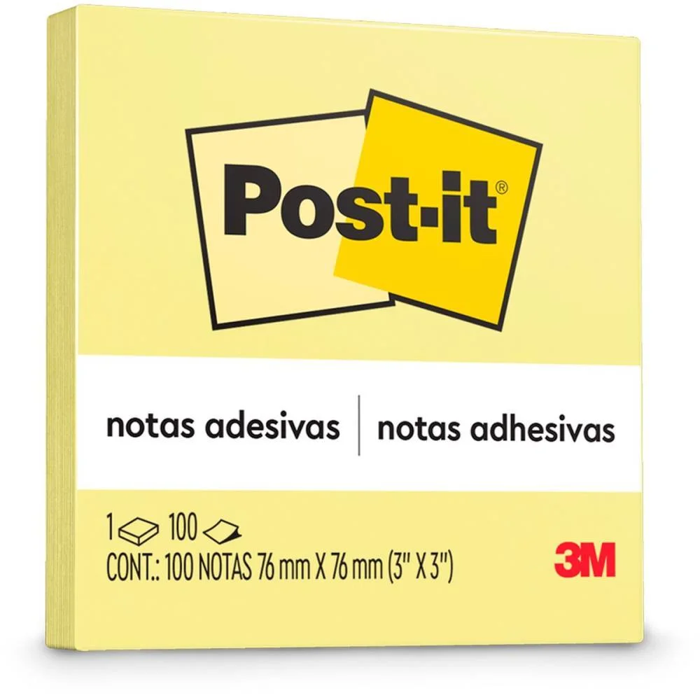 Bloco De Recado Post-It 76X76Mm Amarelo 100Fls. 3M