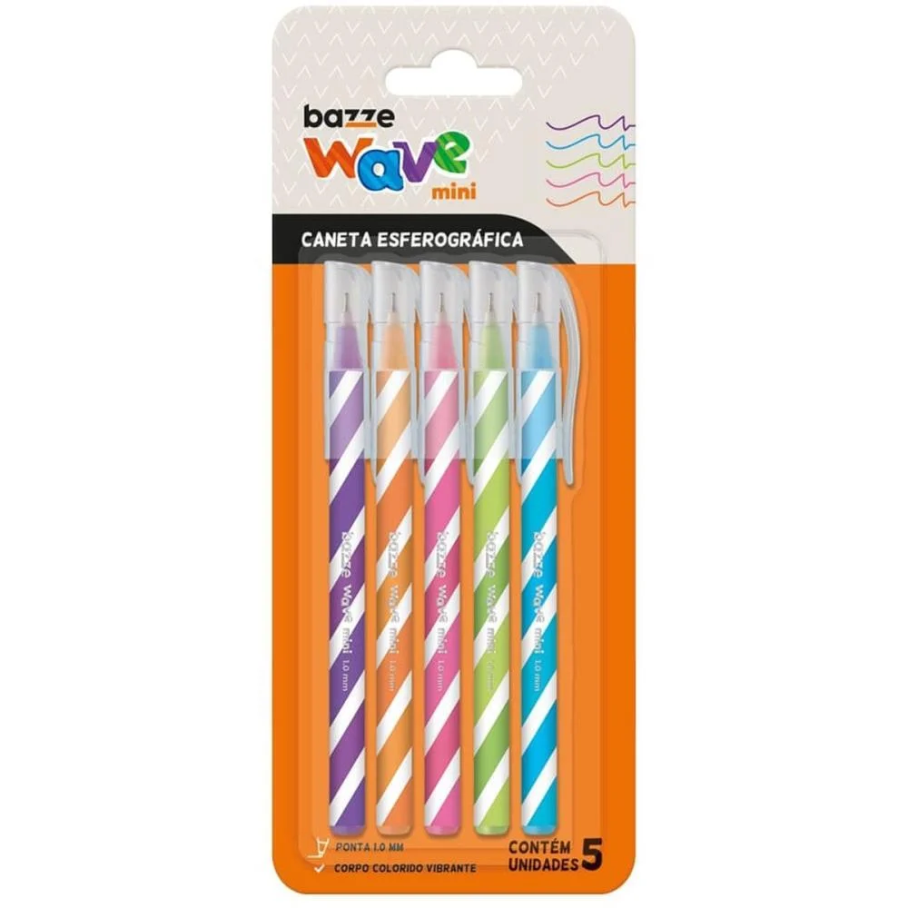 Caneta Esferografica Bazze Wave Mini 5 Cores Summit (Bl.c/05)