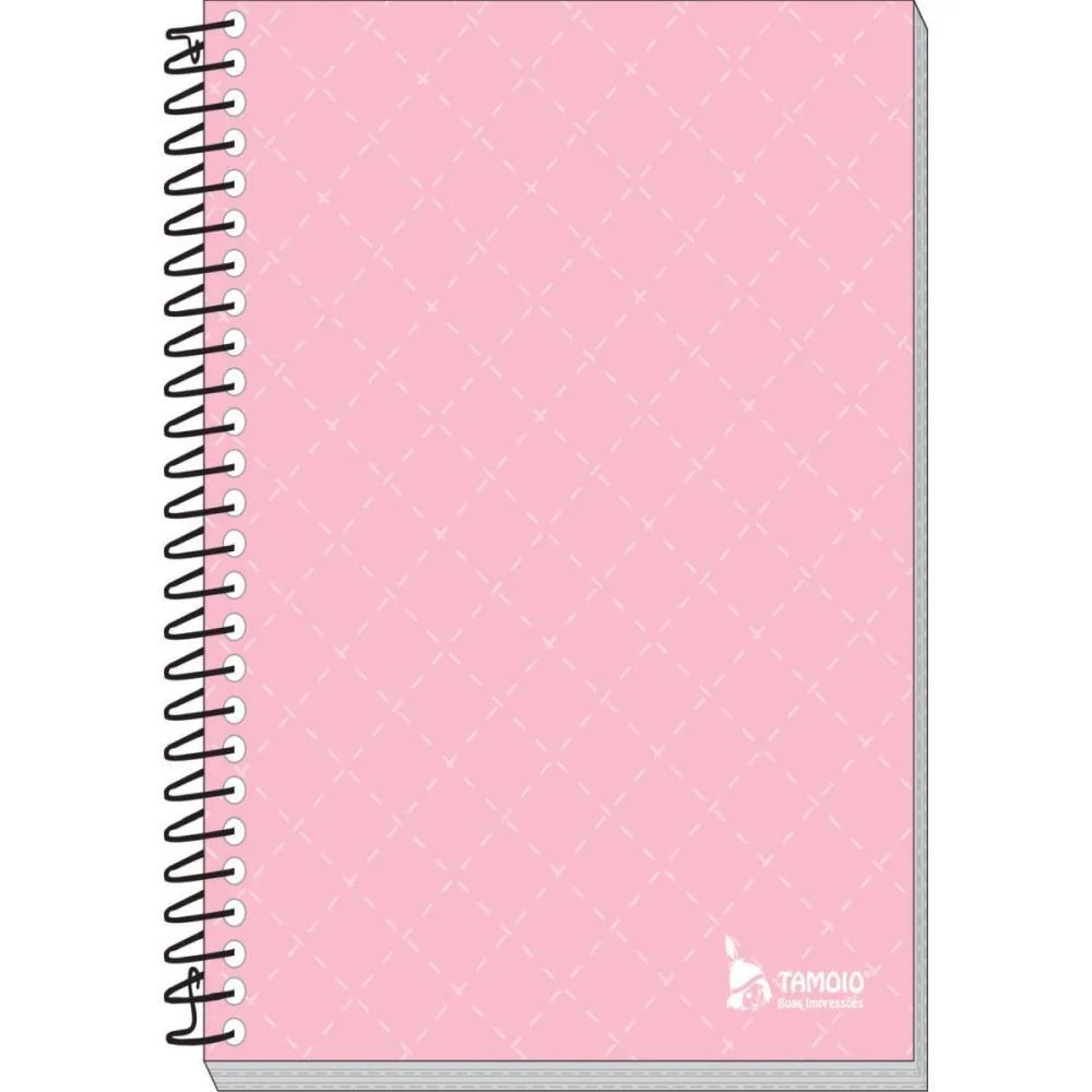 Caderneta Espiral Capa Dura Rosa 1/8 64 Folhas Tamoio (Pct.c/05)