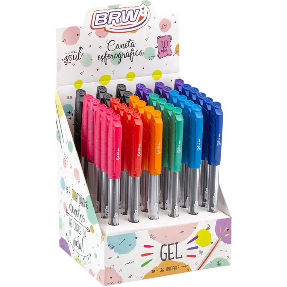 Caneta Gel Soul Gel 8Cores (S) Brw C/ 36 Unidades
