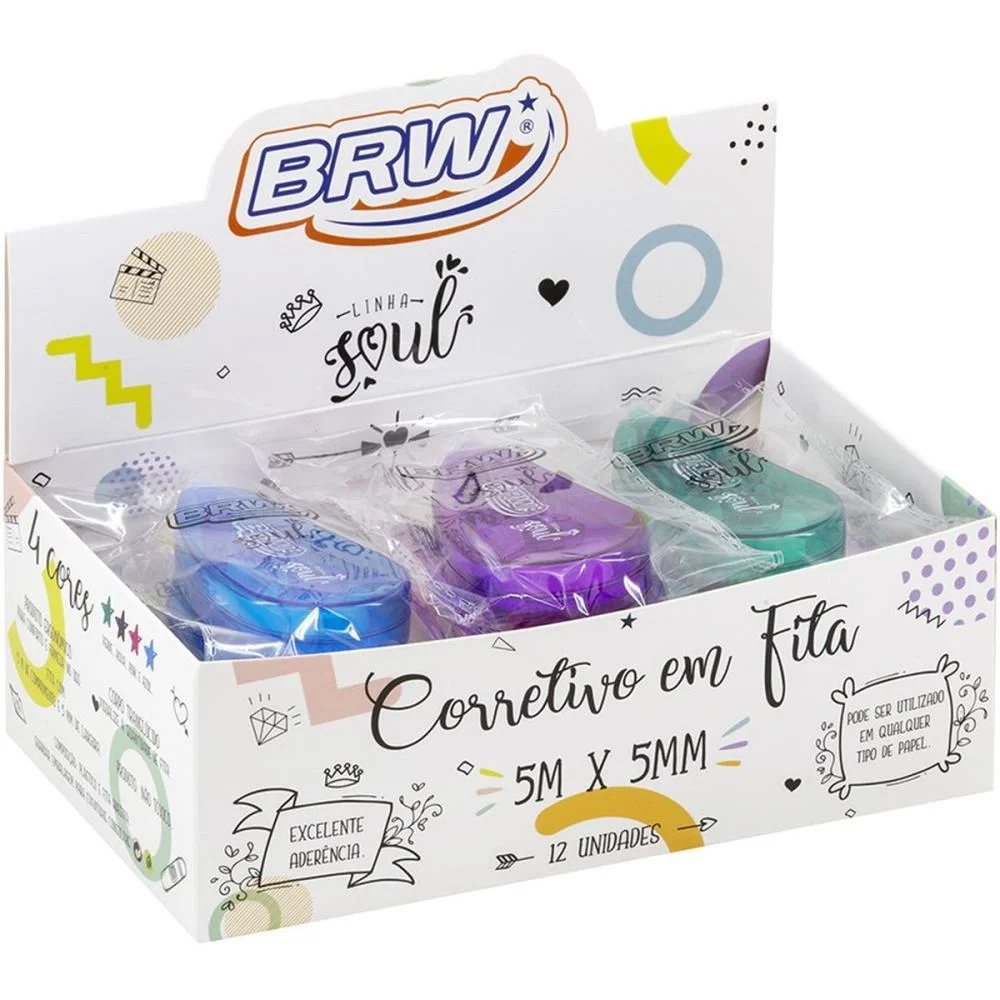 Corretivo Em Fita Soul 5Mmx5M 4Cores (S) Brw C/ 12 Unidades