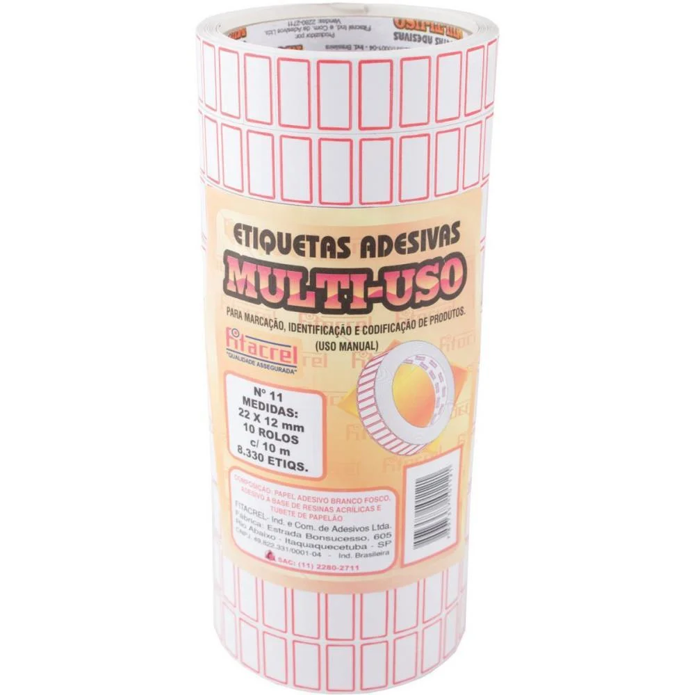 Etiqueta Para Preco Multi Uso 11 22X12Mm 8.330Etiq Fitacrel (Pct.c/10)