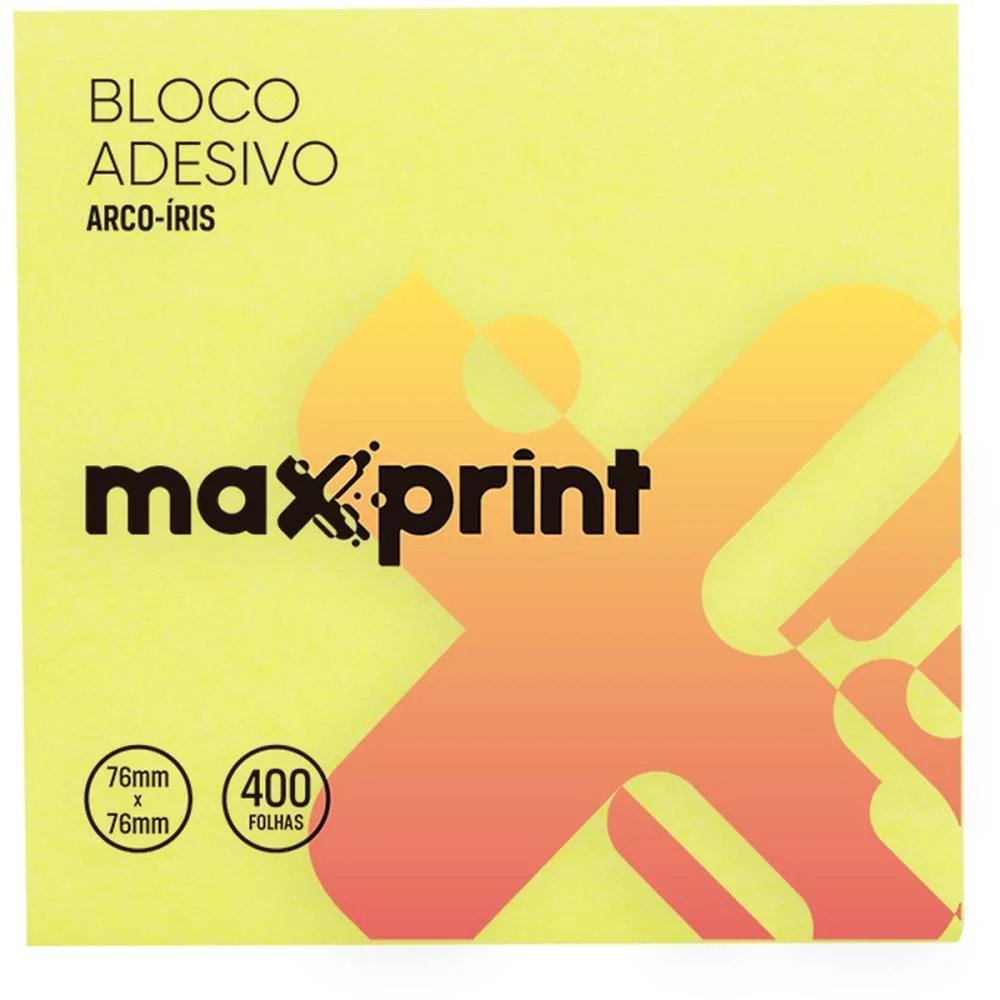Bloco De Recado Autoadesivo 76X76Mm 7Cores Neon 400F Maxprint