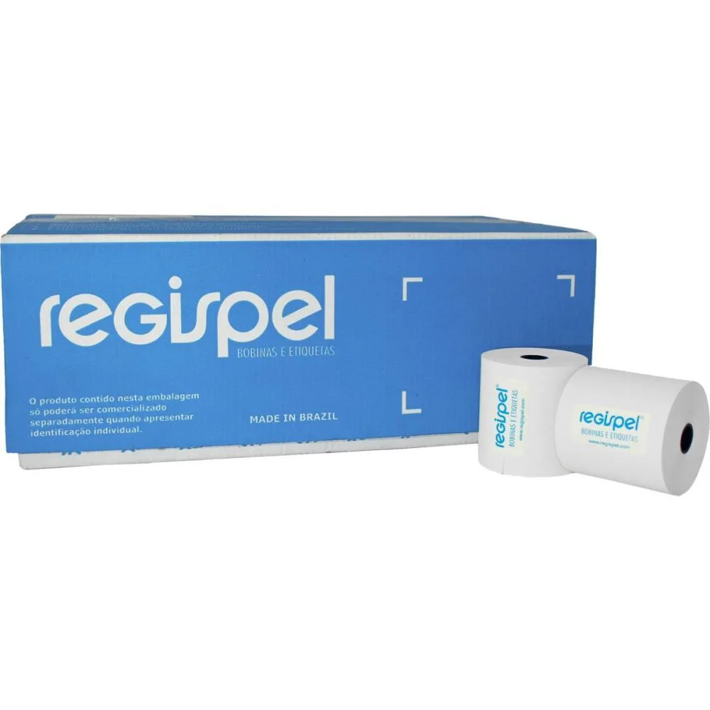 Bobina Termica Relogio Ponto 57Mmxx80M. Branca 44G. Regispel C/ 24 Unidades