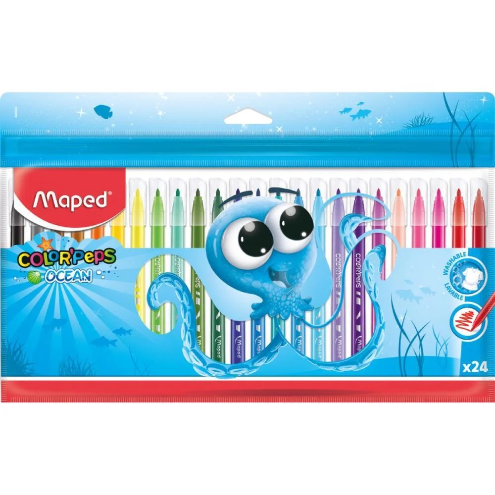 Caneta Hidrografica Ocean Polvo 24 Cores Maped (Pct.c/06)