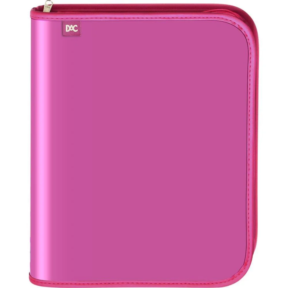 Fichario Com Ziper Vision Rosa 48F Dac