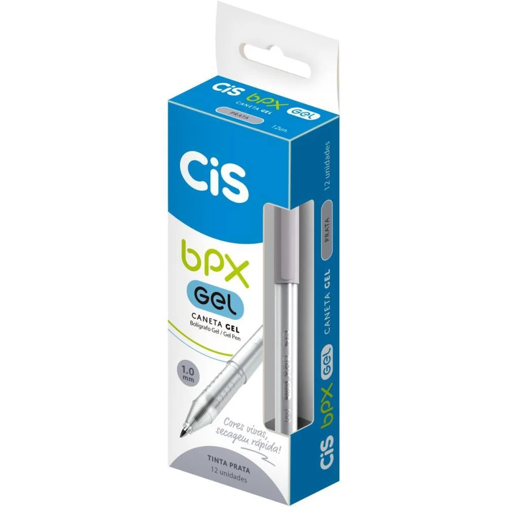 Caneta Gel Cis Bpx Gel 1.0Mm Prata Sertic (Cx.c/12)