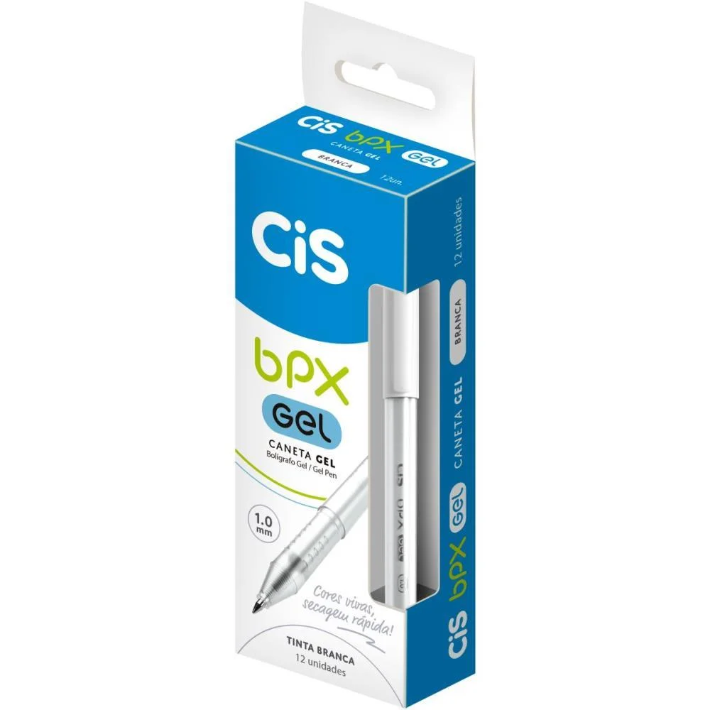Caneta Gel Cis Bpx Gel 1.0Mm Branco Sertic (Cx.c/12)