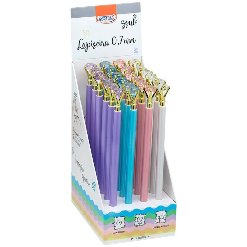 Lapiseira 0.7Mm Diamond Plástica 2 Cores Brw Com 24 Unidades