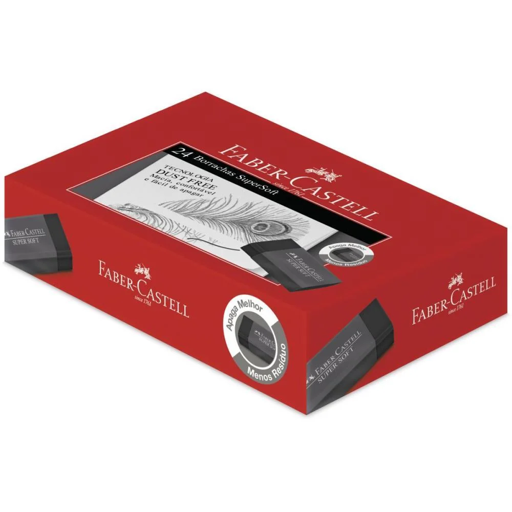 Borracha Colorida Supersoft Faber-Castell C/ 24 Unidades