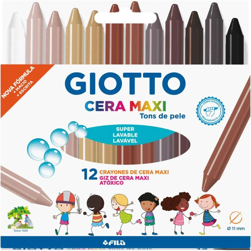 Giz De Cera Fino Giotto Maxi Tons De Pele 12Cor Canson (Pct.c/12)