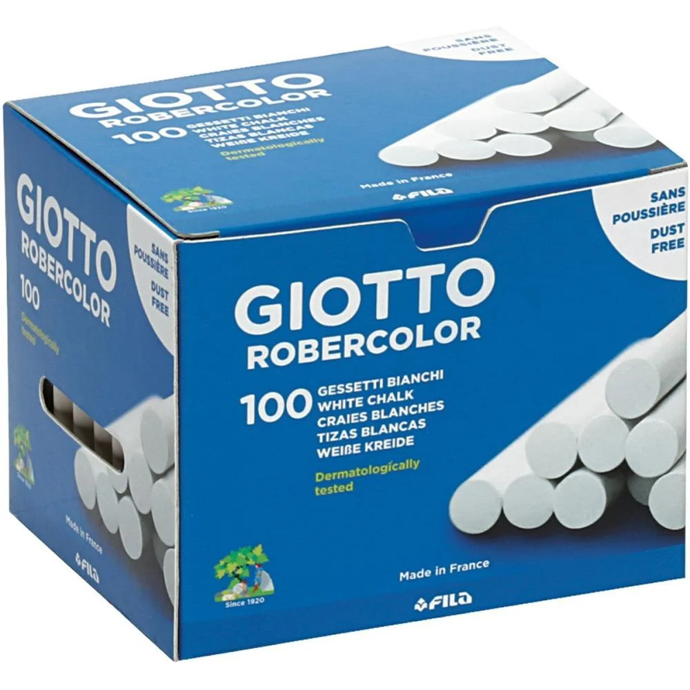 Giz Escolar Plastificado Giotto Branco C/100 Canson