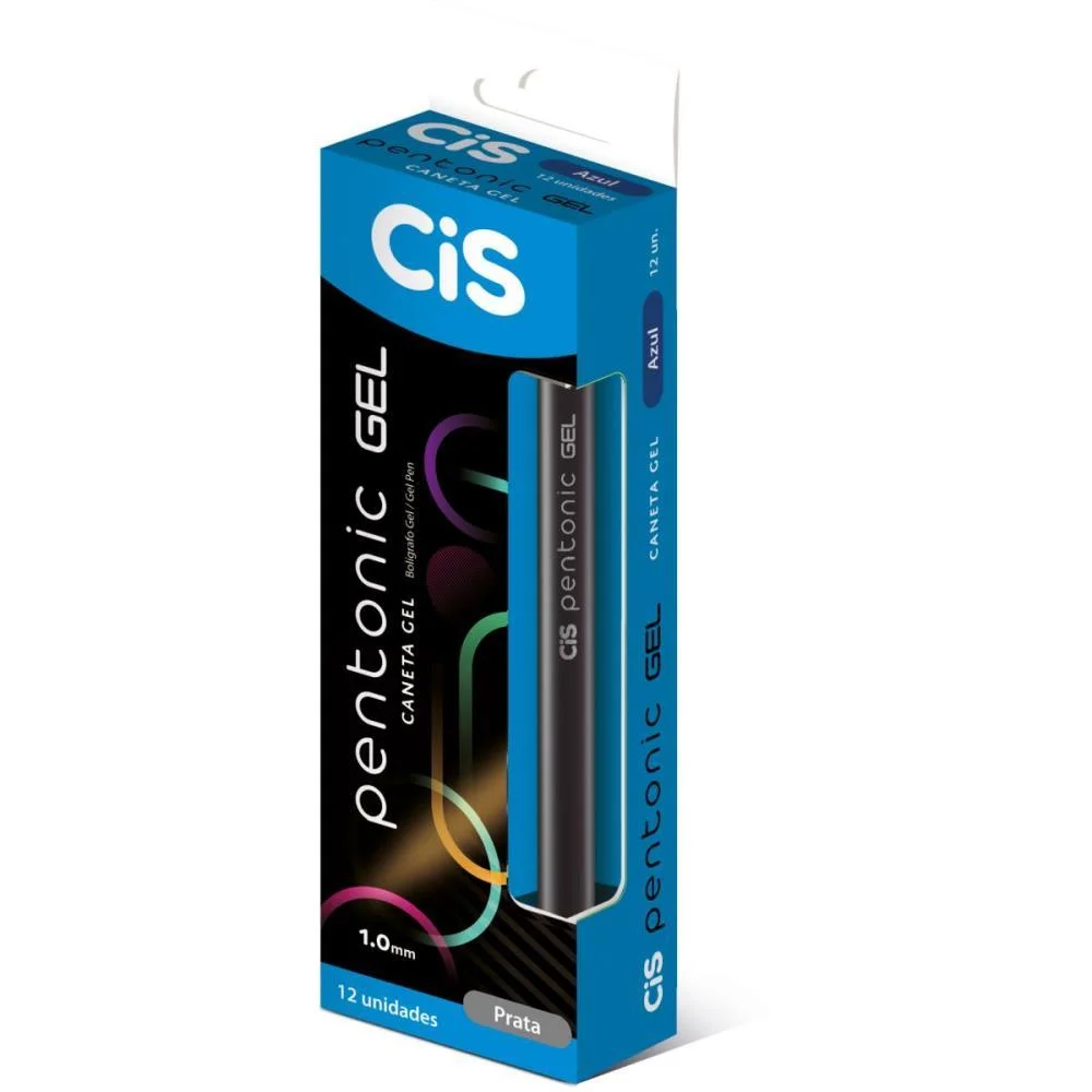 Caneta Gel Cis Pentonic 1,0Mm Prata Sertic (Cx.c/12)