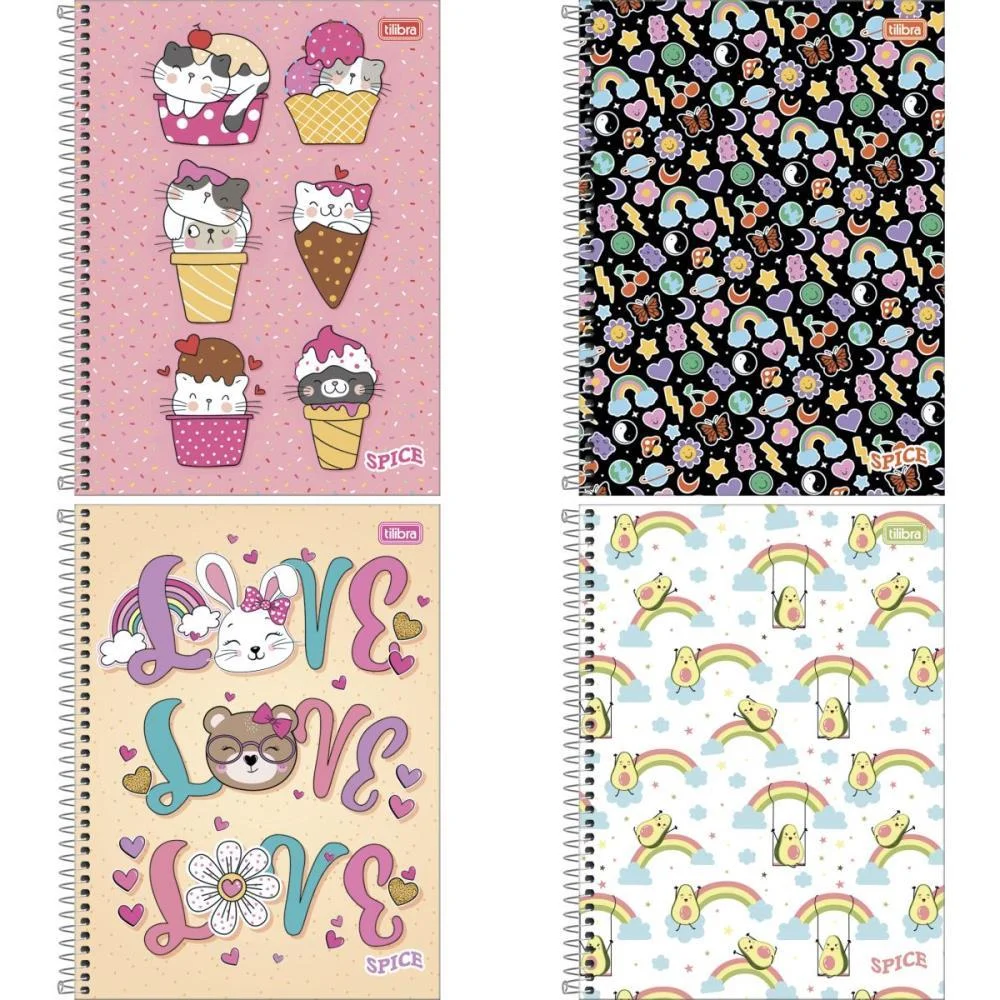 Caderno 20X1 Capa Dura Spice Feminino 320 Folhas Tilibra (Pct.c/02)