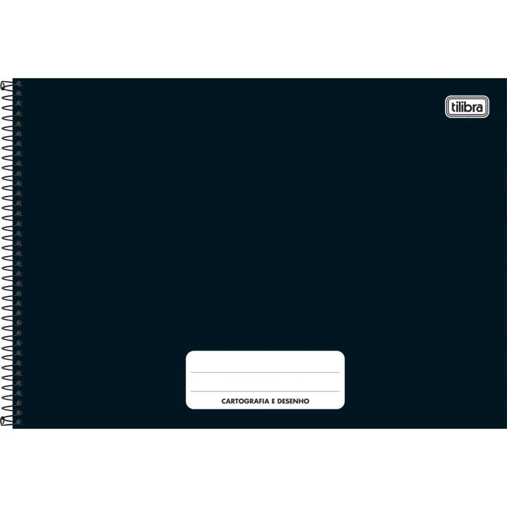 Caderno Desenho Univ Capa Dura Pepper 80Fls Preto Univ Horiz Tilibra (Pct.c/04)