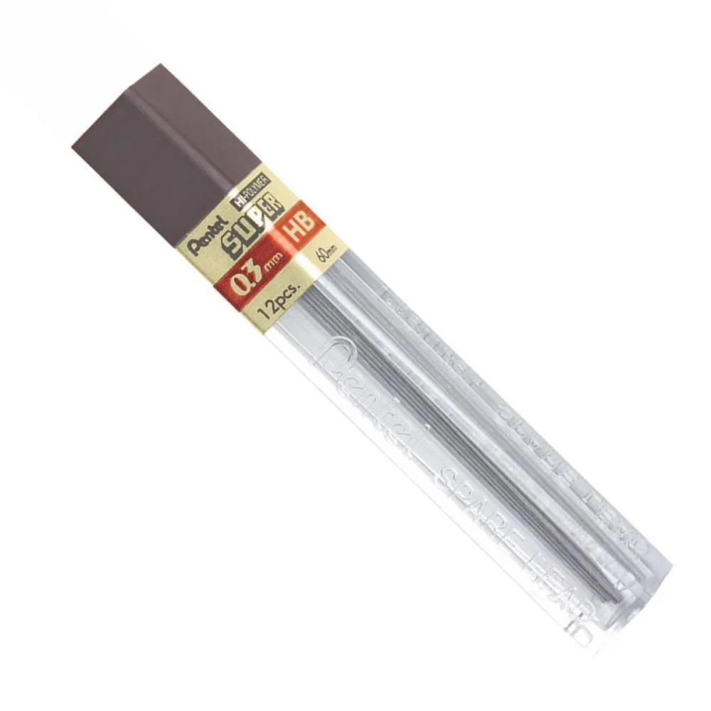 Grafite 0.3Mm Hb Hi Polymer Super 12Tbx12Min Pentel (Cx.c/12)