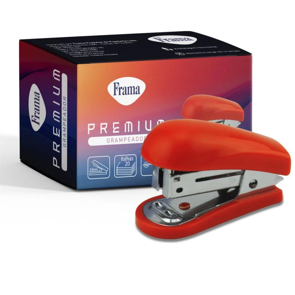 Grampeador Mini P/20Fls 26/6 Vermelho 6,4Cm Frama