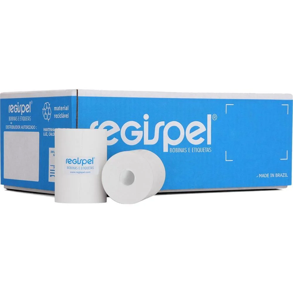 Bobina Termica 80Mmx30M. Branca 44G S/Tubete Regispel (Cx.c/30)