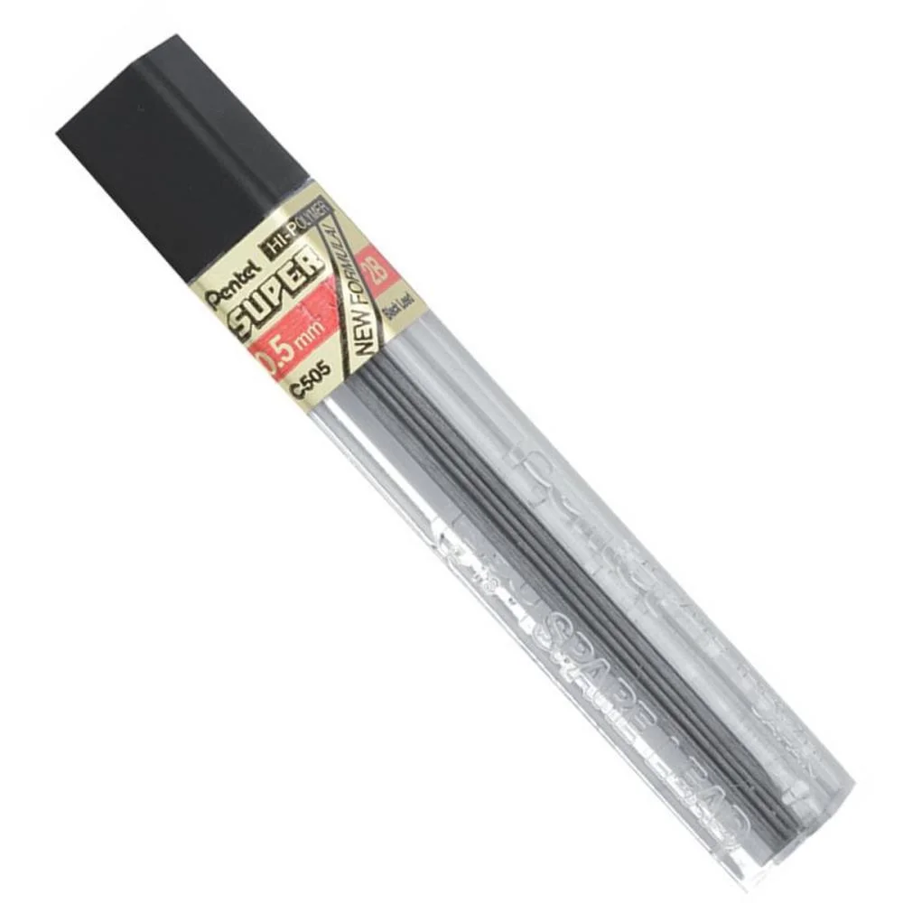Grafite 0.5Mm 2B Hi Polymer Super 12Tbx12Min Pentel (Cx.c/12)