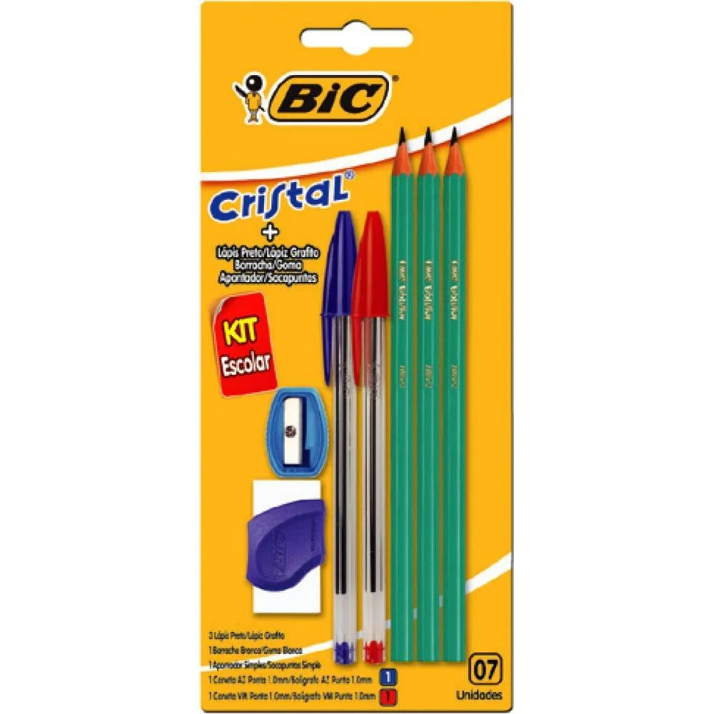 Kit Escolar Bic Com 7 Pecas Bic (Blister)