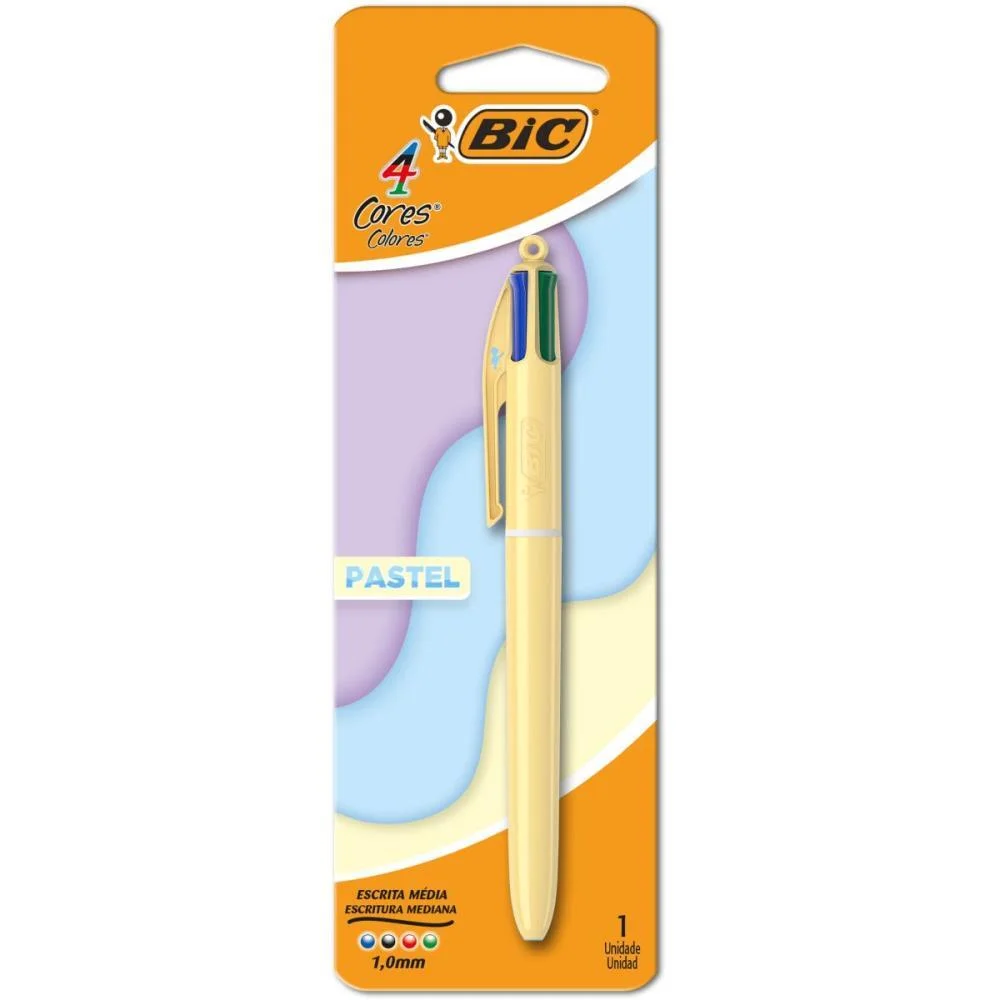 Caneta Esferografica Bic 4 Cores Pastel Sortidas Bic (Blister)