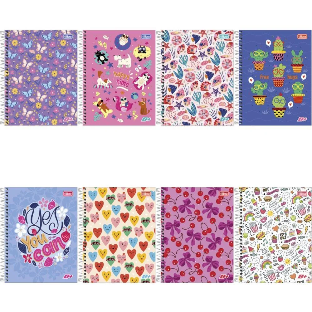 Caderno 01X1 Cp.dura Colegial D+ Feminino 96 Folhas Tilibra (Pct.c/04)