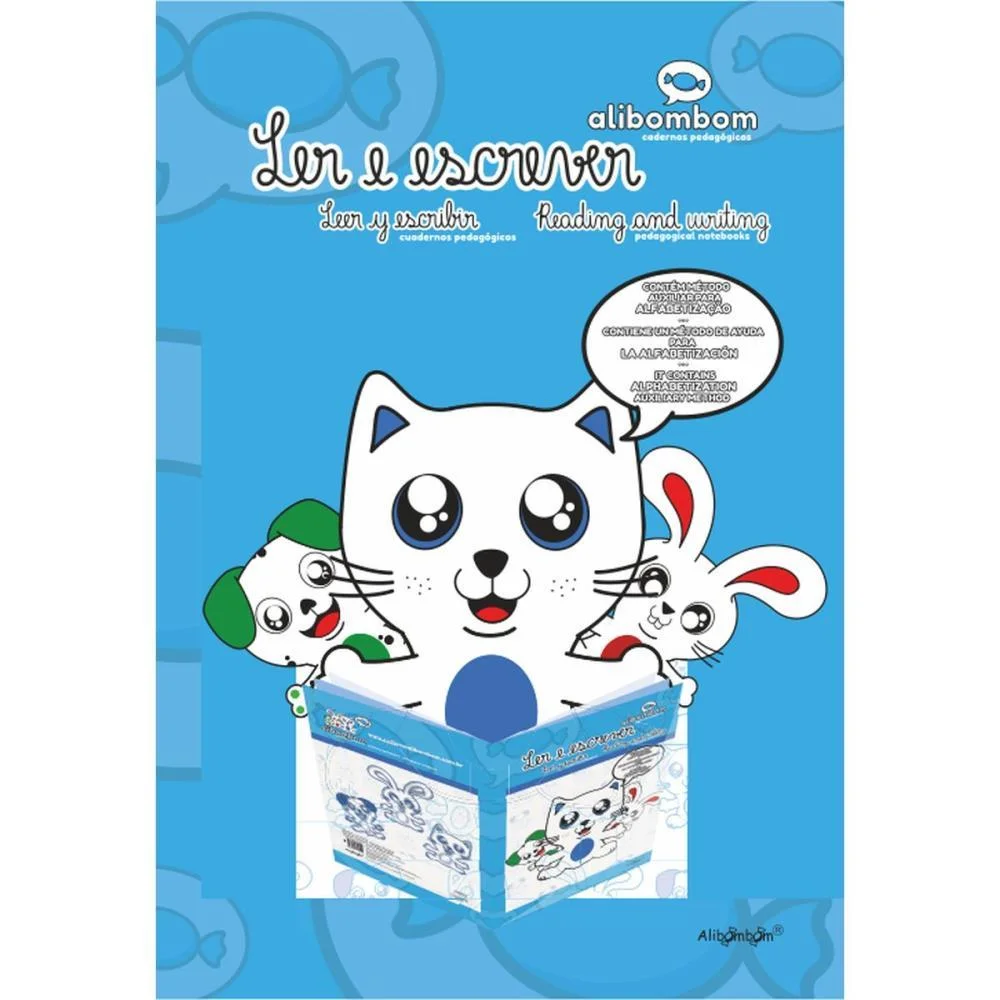 Caderno Caligrafia Alibombom Azul S/Pauta 60Fls Romitec (Pct.c/05)