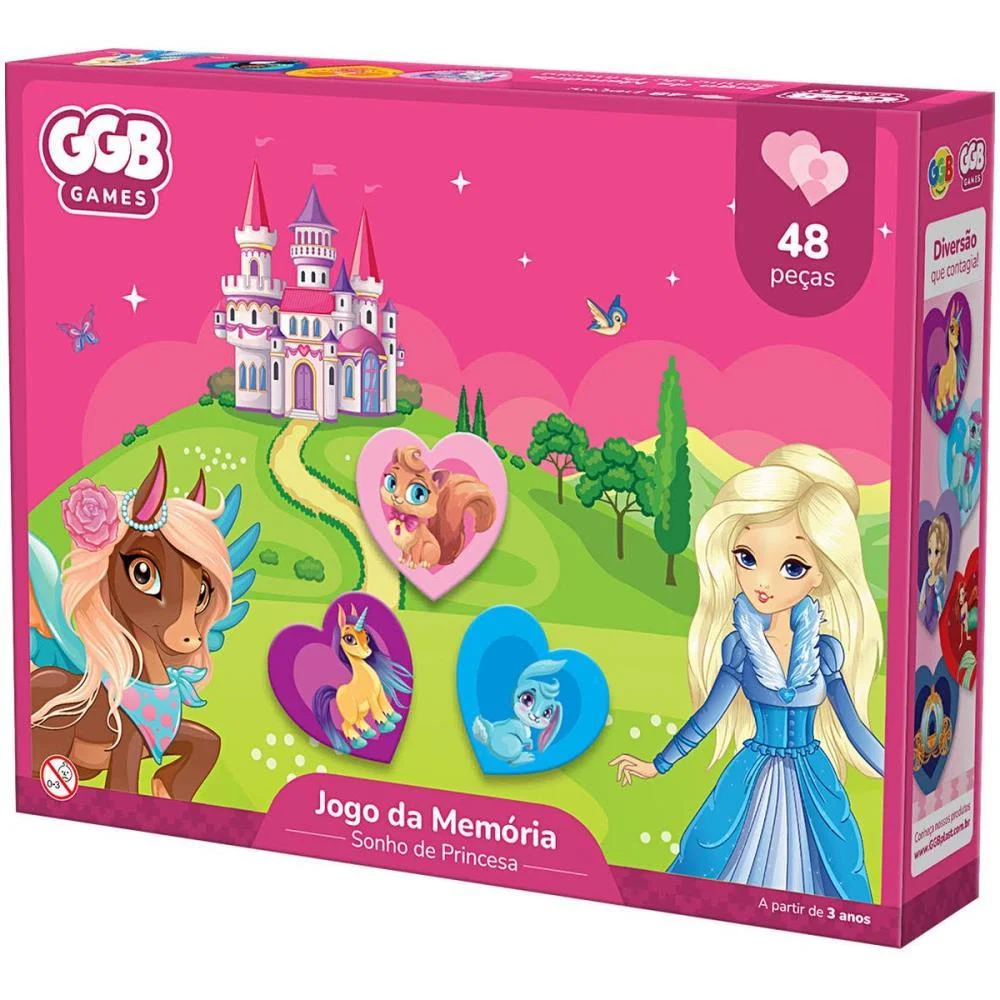 Jogo Da Memoria Sonho De Princesa 48Pcs Ggb Plast