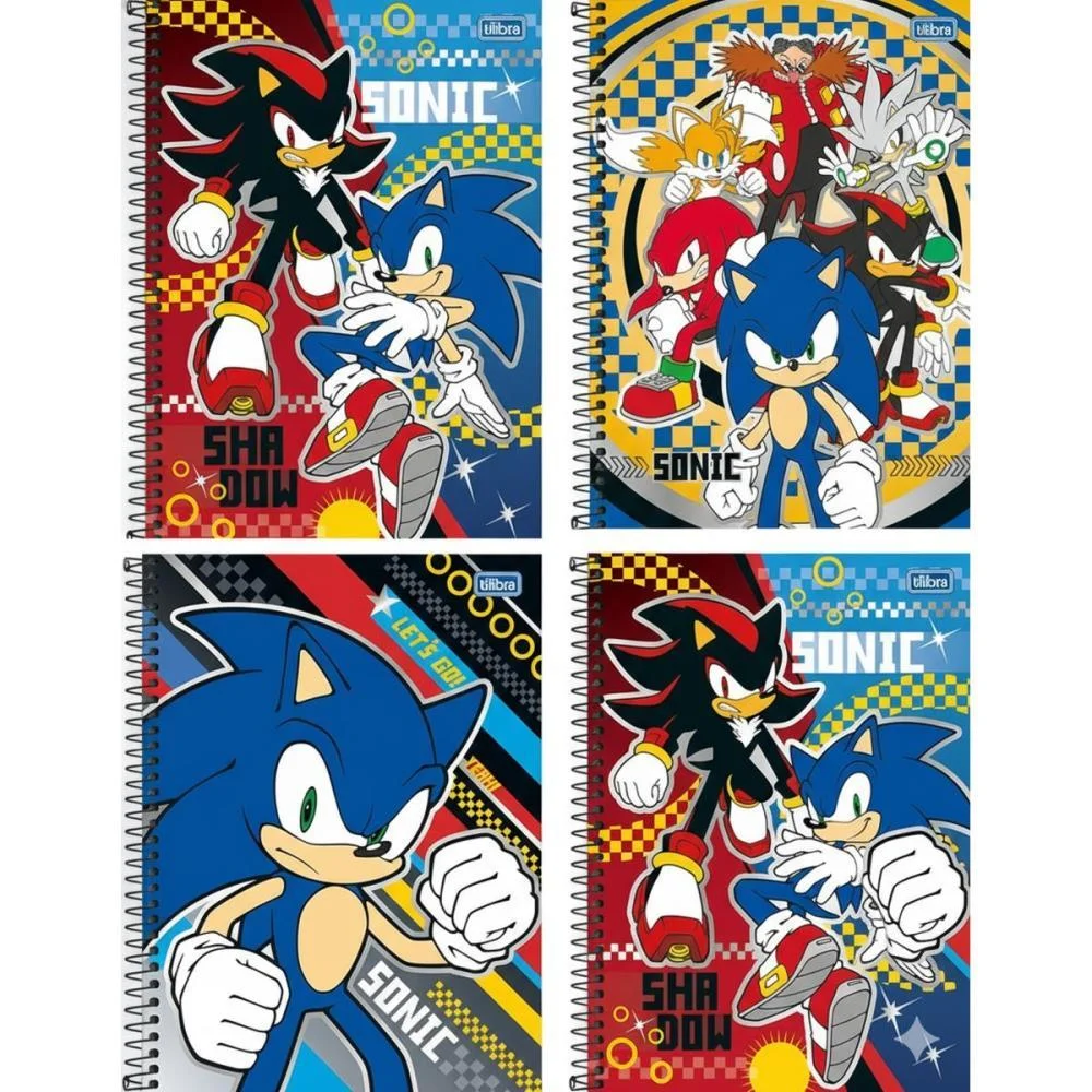 Caderno 01X1 Capa Dura Sonic 80Fls. Tilibra (Pct.c/04)