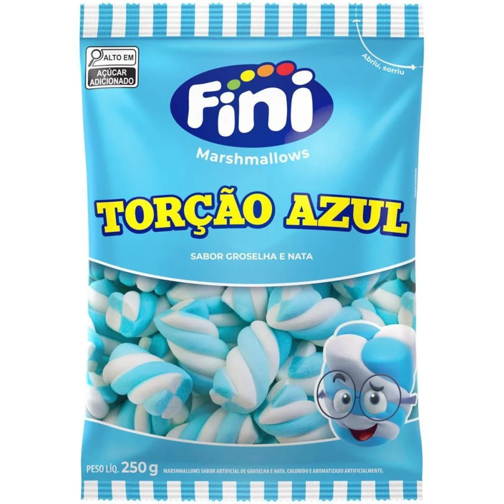 Doce Marshmallow Azul/Branco 250G Fini
