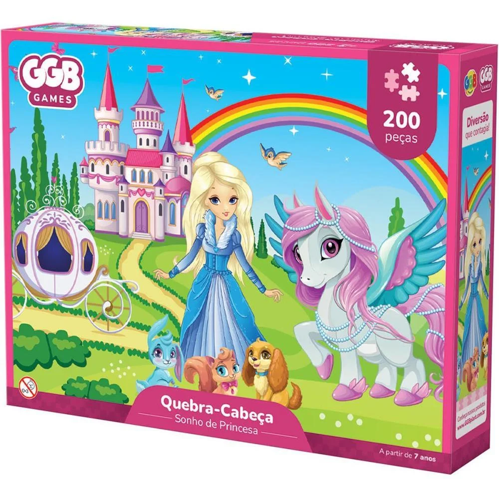 Quebra-Cabeca Cartonado Sonho De Princesa 200 Pecas Ggb Plast