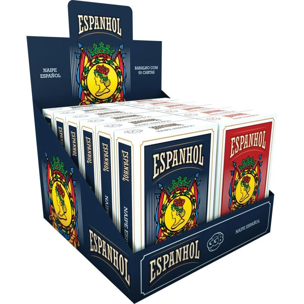 Baralho Espanhol Couche 50 Cartas Ggb Plast Com 12 Peças