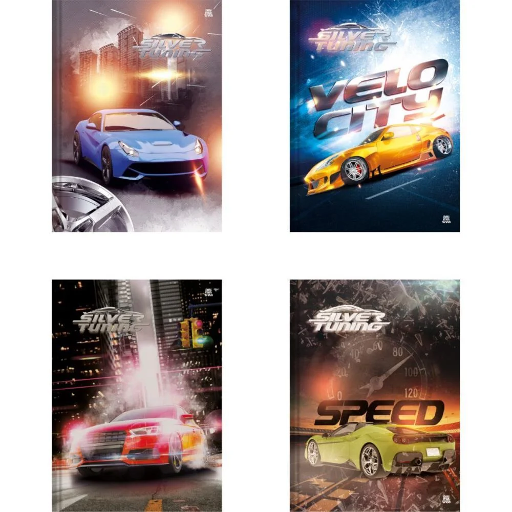 Caderno Brochura Pequeno Capa Dura Silver Tuning 80F Animativa (Pct.c/05)