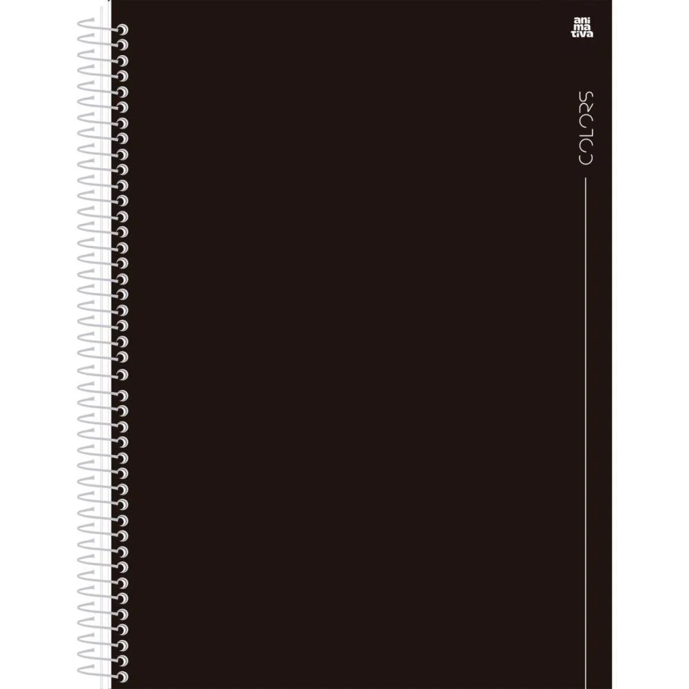 Caderno 10X1 Capa Dura Colors Preto 160F Animativa (Pct.c/04)