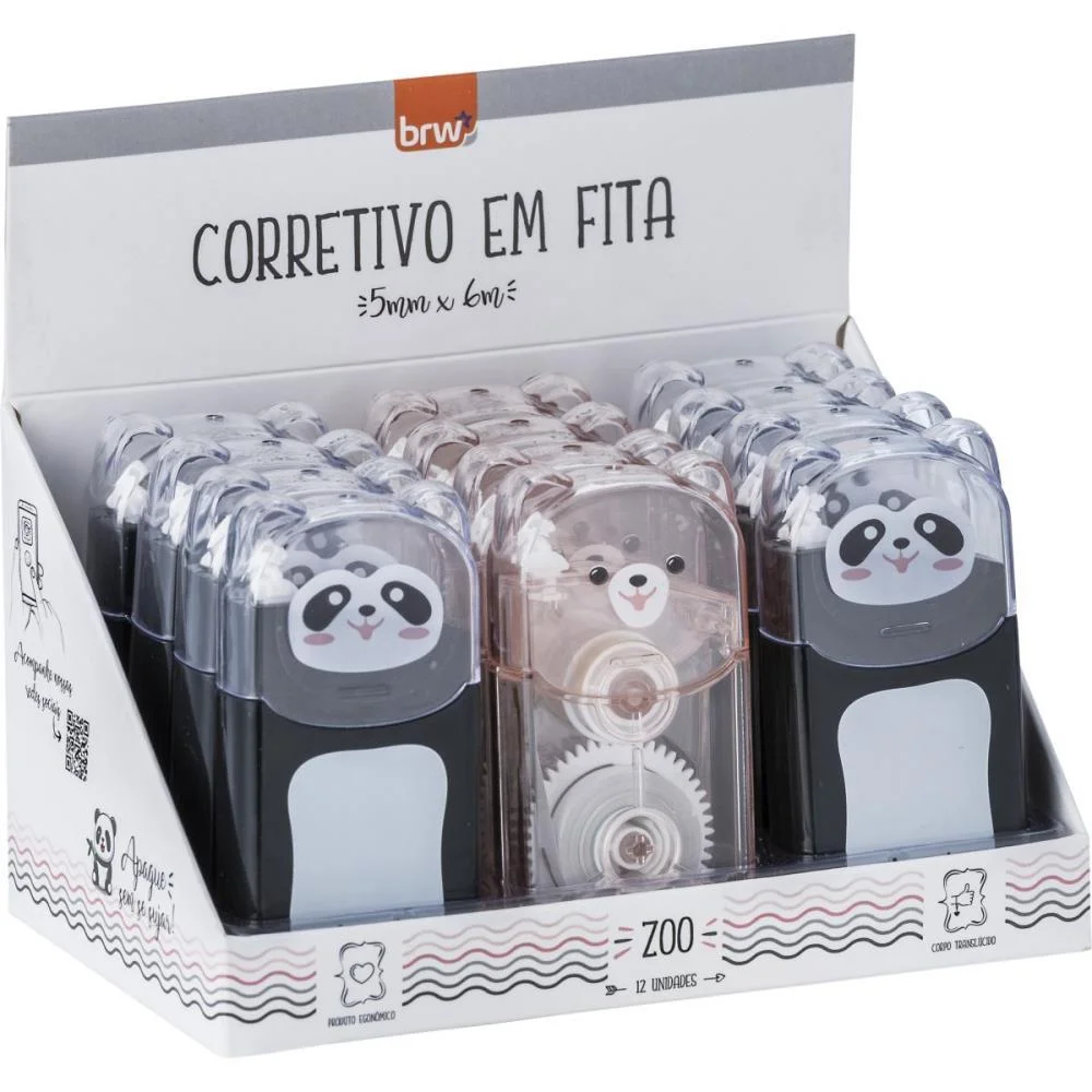 Corretivo Em Fita Zoo 5Mmx6M 2 Cores (S) Brw C/ 12 Unidades