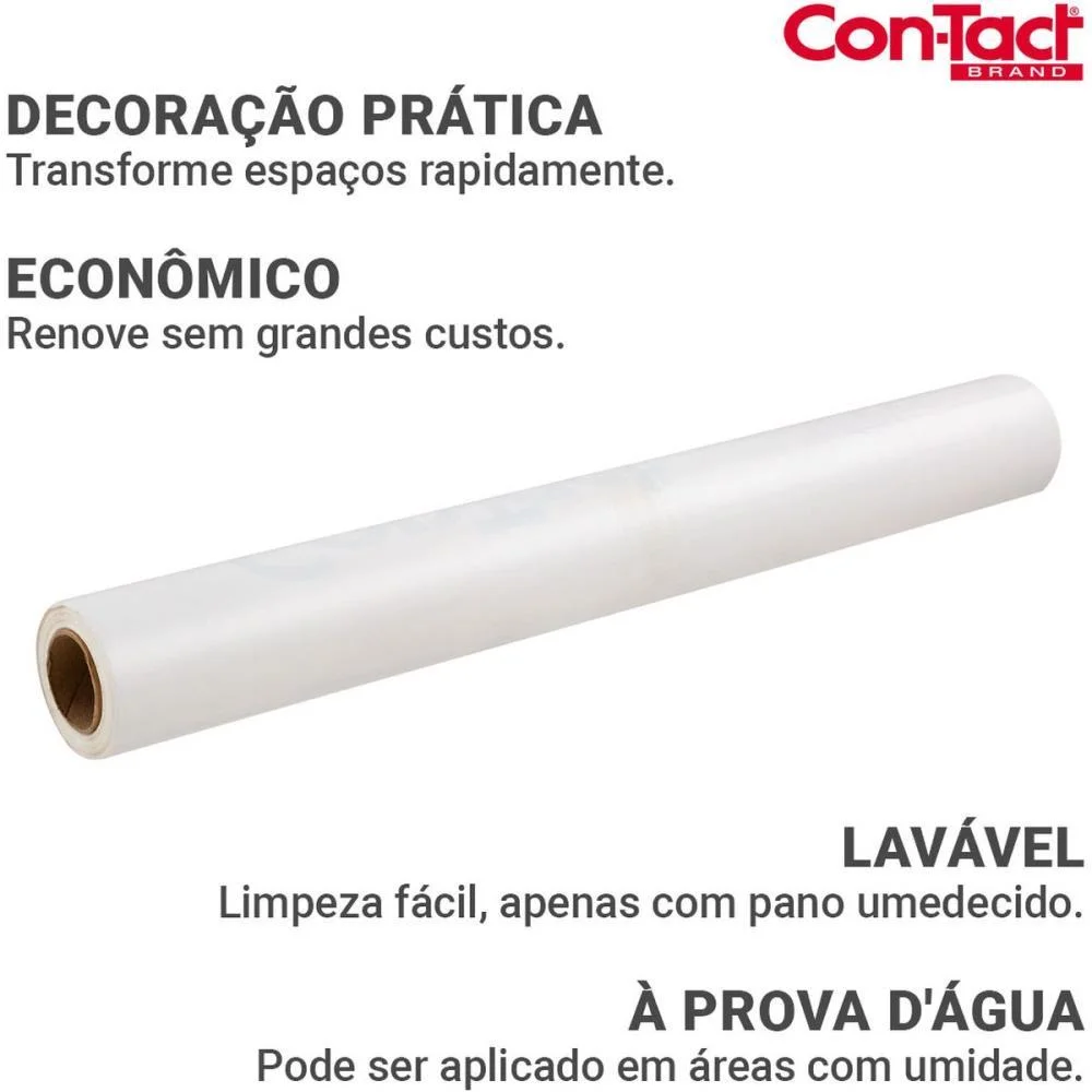 Contact Liso 45Cmx10M Brilho Branco Contact (Rolo)