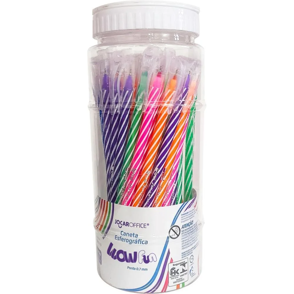 Caneta Esferografica Wow Fun 0.7Mm 5Cores Leonora C/ 50 Unidades