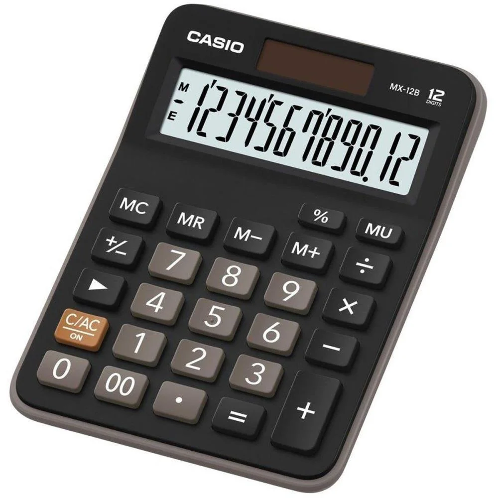 Calculadora De Mesa 12 Dig. Preta Solar/Bateria Casio