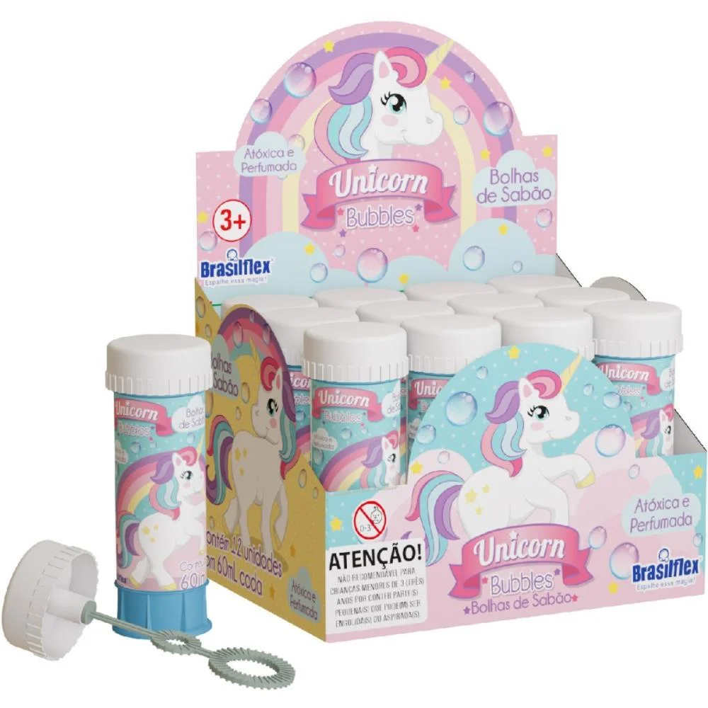 Bolha De Sabao Unicornio 60Ml Brasilflex (Cx.c/12)