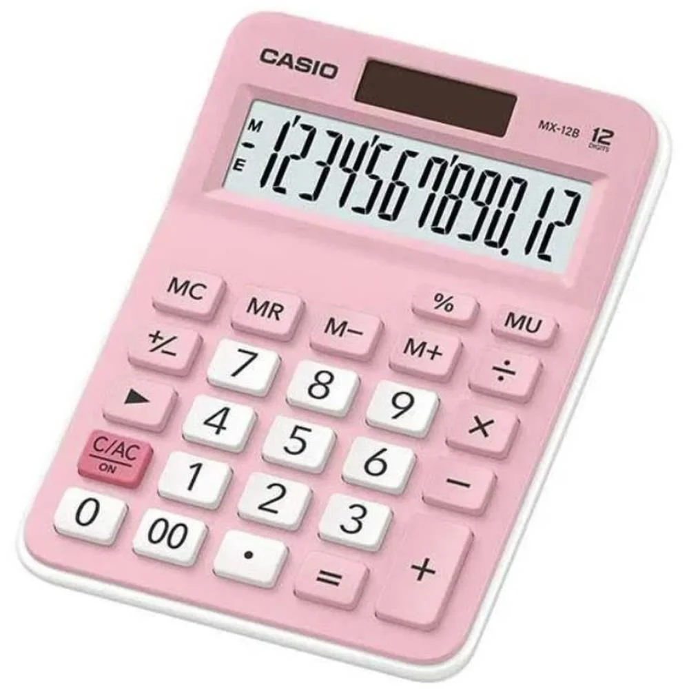 Calculadora De Mesa 12 Dig. Rosa Solar/Bateria Casio