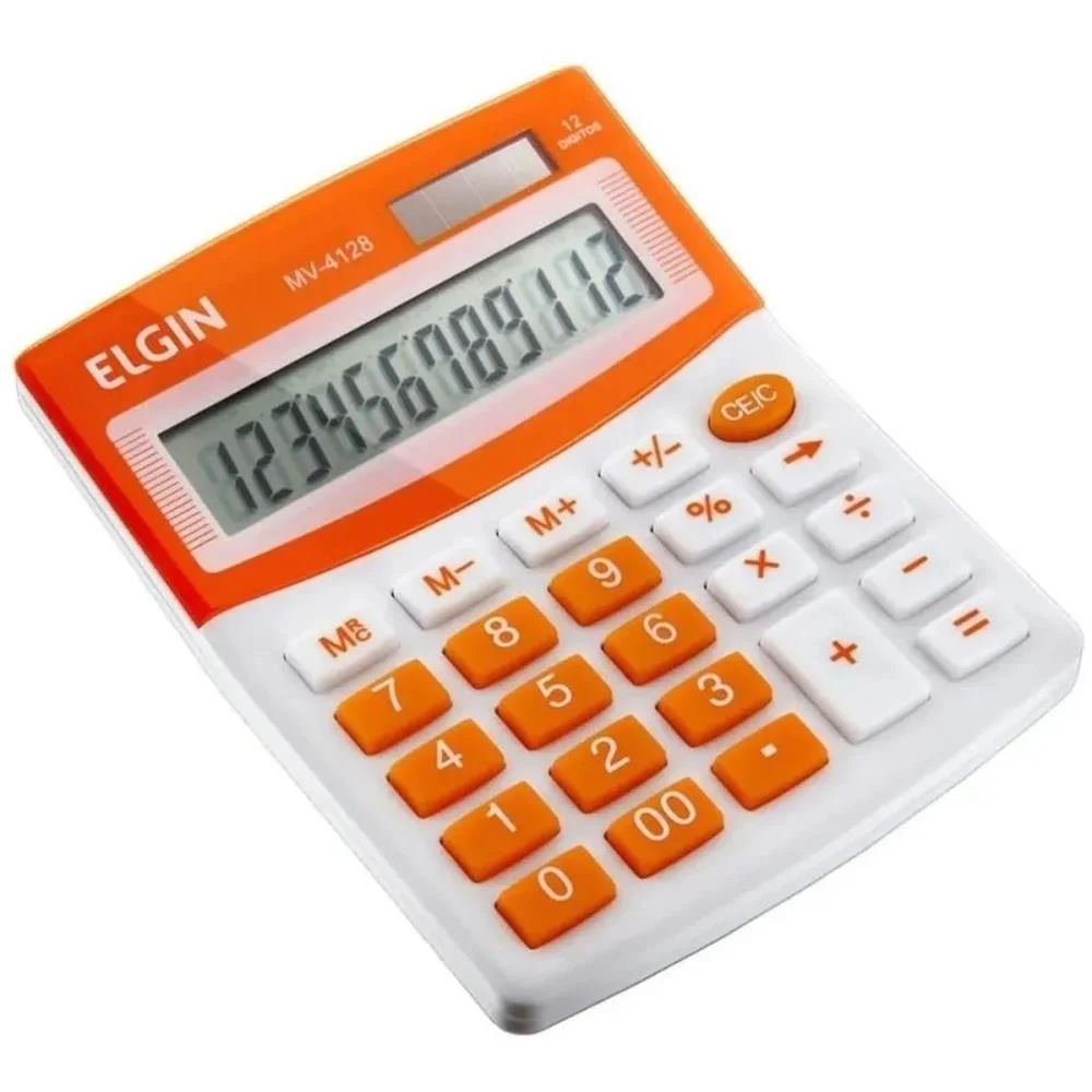 Calculadora De Mesa 12 Digitos Mv4128 Laranja Elgin