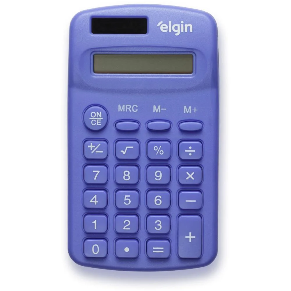 Calculadora De Bolso 8 Digitos Cb1485A Solar Azul Elgin