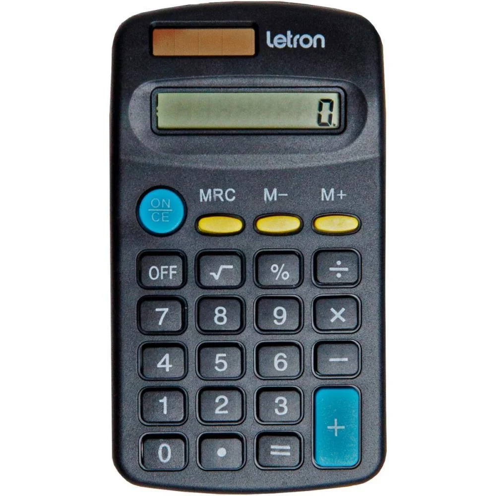 Calculadora De Bolso 8 Dig. Preta Basic Solar Leonora